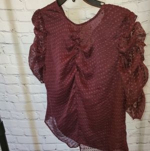 Express, size medium, burgundy, ruching